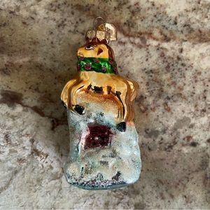 Thomas Pacconi Reindeer Flying Chimney Glass Ornament Night Before Christmas